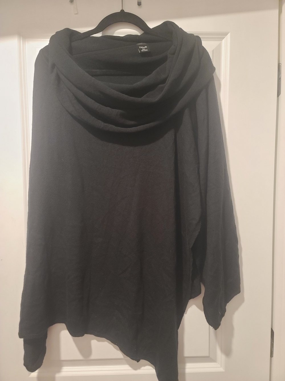 Black Draped Cowl Neck Top